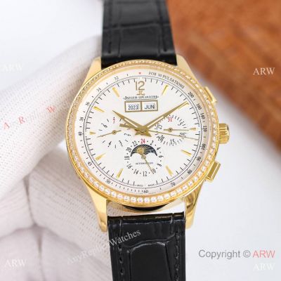 TW Swiss Copy Jaeger-LeCoultre Master Control Perpetual Calendar Watch Gold Diamond-set